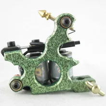 Один изготовленный на заказ Профессиональный Топ из углеродистой стали 10 катушек татуировки машина пистолет для комплекта питания Набор татуировок HTM98