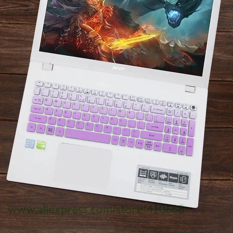 Gradualpurple Силиконовый защитный чехол для клавиатуры 15,6 дюймов для acer Aspire e15 5-573G E5-573 E5 573G V3-574 F5-572 TMP257 - Цвет: Gradualpurple