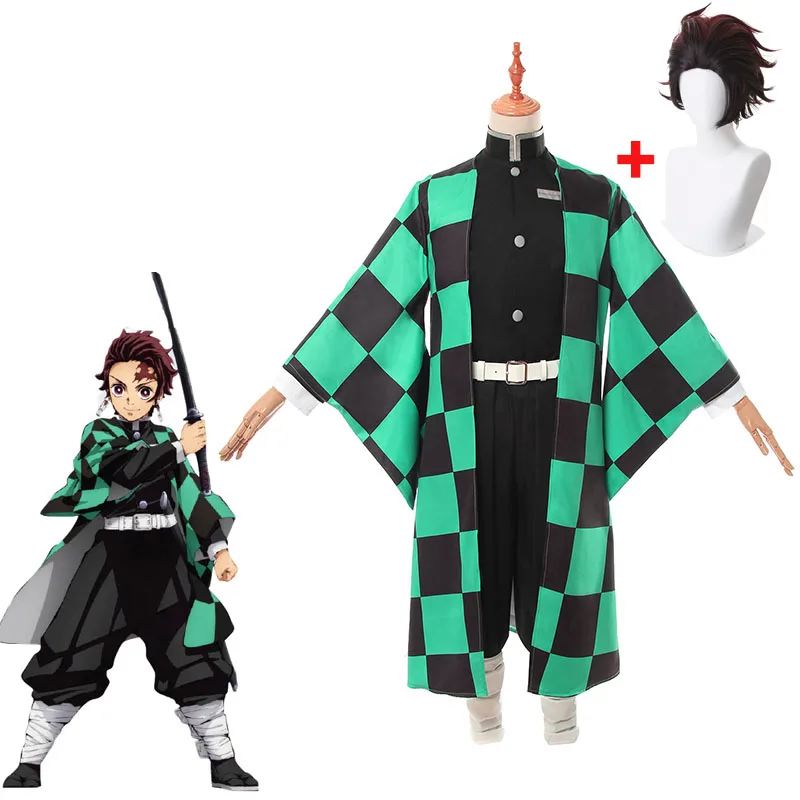 Костюм для косплея Kamado Tanjirou Kimetsu no Yaiba из аниме рассекающий демонов костюм на