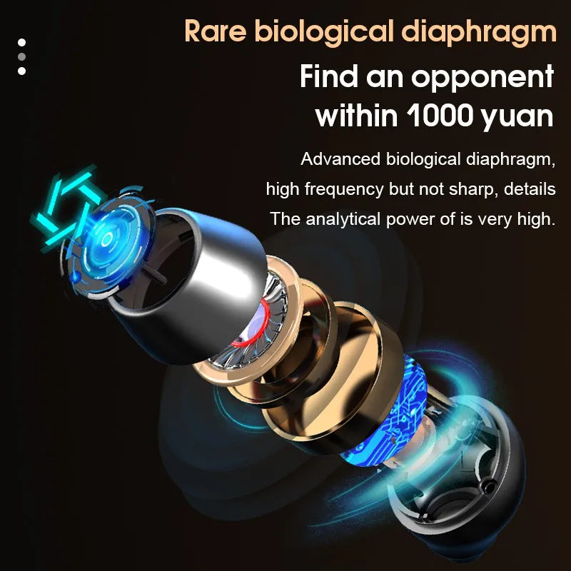 TWS Bluetooth Earphones Fashion Breathing Light 9D HiFI Stereo Wireless Headphone Display Sport Earbuds For Iphone Xiaomi Huawei