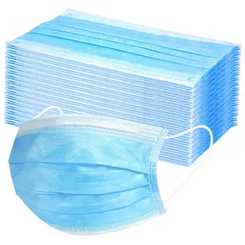 

100pcs Disposable Mask 3 Layer Non Wove Ply Filter Mouth Masker Face Masks Meltblown Comfort Personal Adult Use Shield