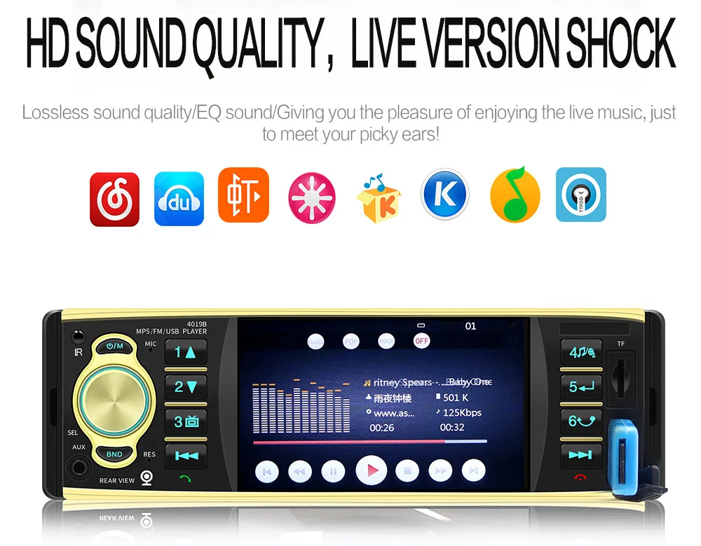 1DIN автомобильный FM радио MP5 плеер с 4 дюйма Экран рулевое колесо Дистанционное Управление Поддержка Bluetooth USB TF карты AUX заднего хода Камера