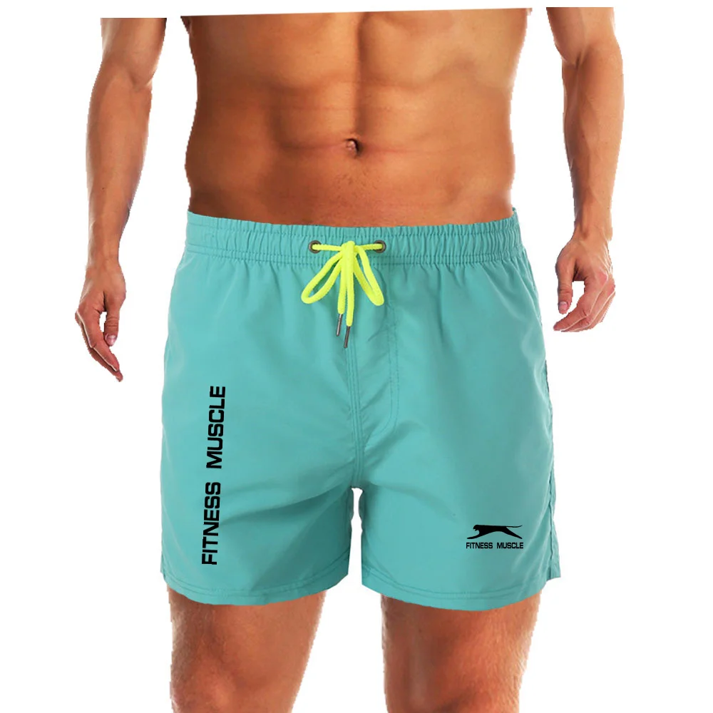 Men Beach Shorts Fitness Muscle Printed Water Sports Surf Beach Shorts