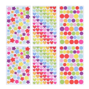 

60pcs Creative DIY Album Sticker Decorative Paste Adorable Children Reward Stickers (Heart Pentastar Dot 20pcs for Each)