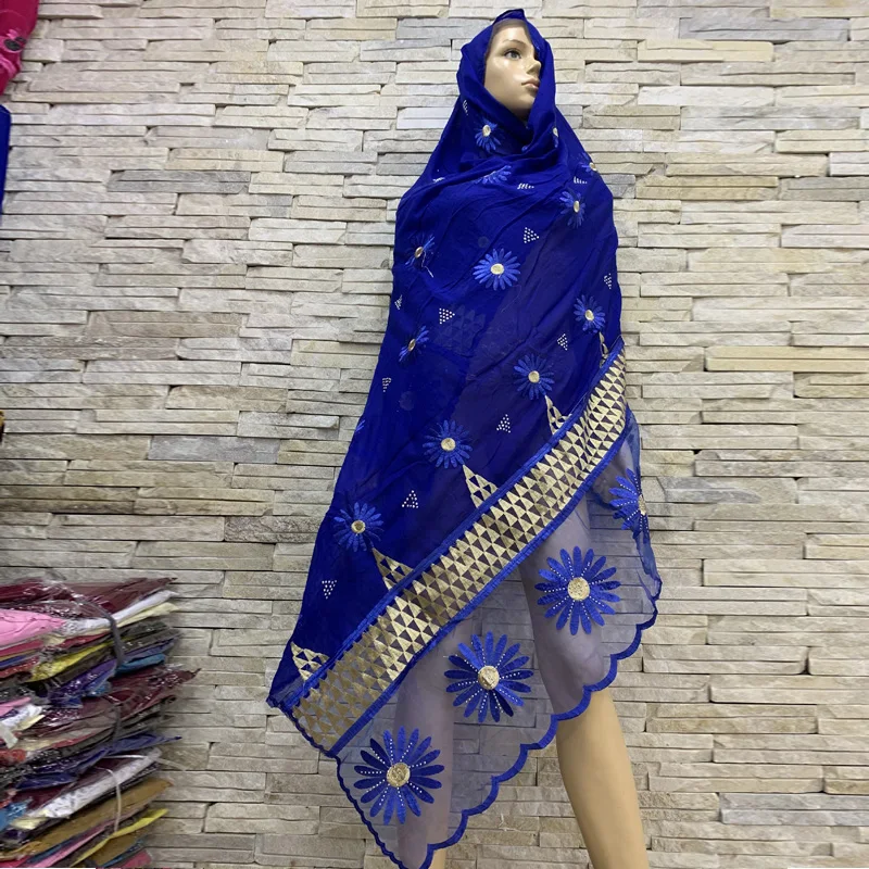 Реальный снимок! Африканские женские хлопковые шарфы Африканский хиджаб шарф