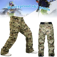 Рыбалка дышащая Для мужчин лыжные брюки для катания на сноуборде карманы ветрозащитный Водонепроницаемый зима альпинизм Теплый Сгущает молнии Кемпинг Пеший Туризм теплая