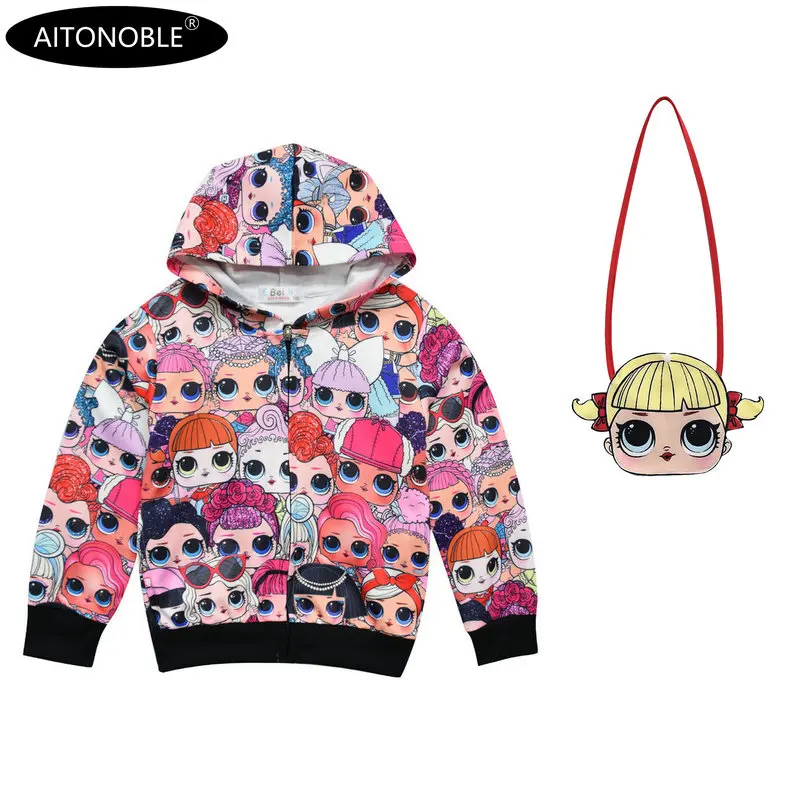 35003-bag 32 Aitonoble/ г. Новое осеннее пальто для девочек хлопковые толстовки с длинными рукавами детские свитшоты для детей, куртка принцессы для девочек, пальто - Цвет: 35003-bag 32
