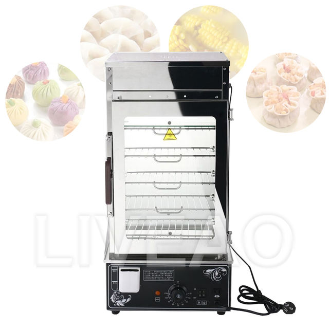Electric Bun Steamer Commercial Stainless Steel Table Base Bun Steam Machine Bread Food Warmer
