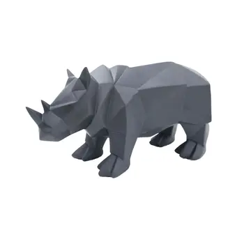 

Rhinoceros Animal Resin Statues for Decoration Abstract Geometric Resin Sculpture Figurine Home Decoration Accessories Modern