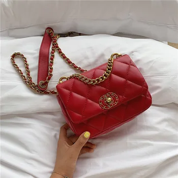 

Bag For Women The New Shoulder Bag Diamond Square Bag Texture Western Style Messenger Bag Chain Bag