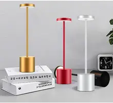 Rechargeable Cordless LED Table Lamp Portable 6000mAh Battery Powered Metal Desk Lamp,2-Levels Brightness Night Light Restaurant