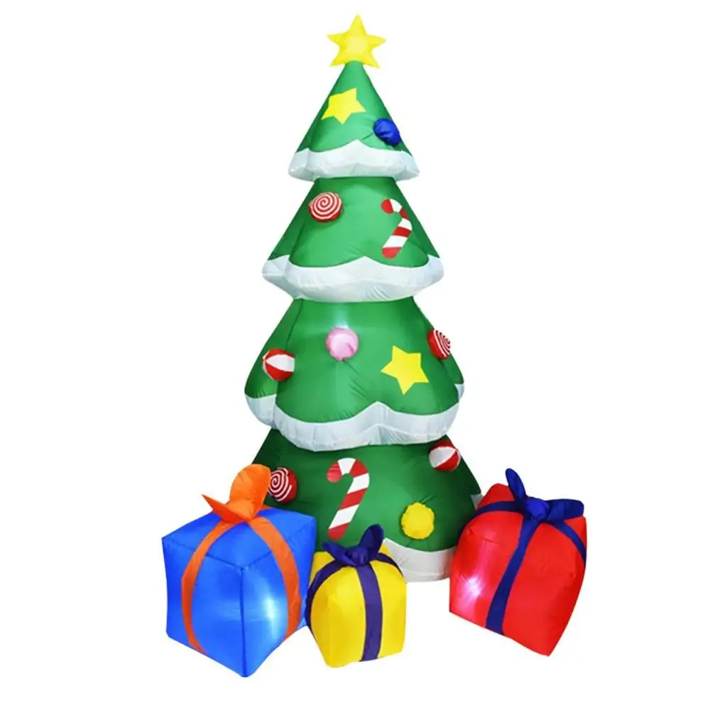2.1m Inflatable Christmas Tree Ornament Merry Xmas Party Decoration Home Courtyard Ornament 3D Christmas Tree Doll EU US Plug