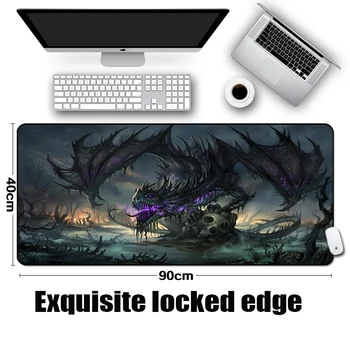 

Handsome Huge Black Dragon Game Mousepad Monster Pattern Gaming Mousepads Locked Edge Big Table Mats Soft Rubber Mat