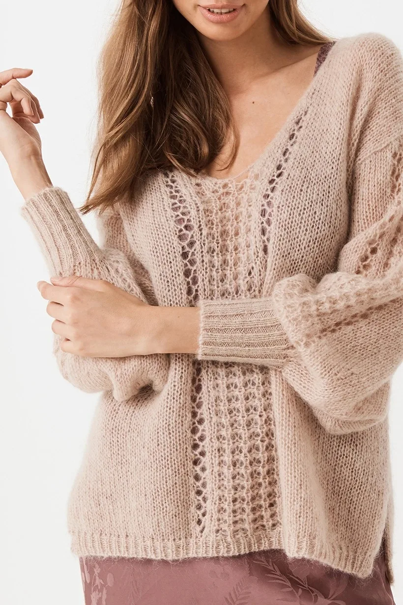 Women Sweater Sexy Casual Long Sleeve Hollow Out Pullovers Knit O Neck Solid Female Sweaters Autumn Loose Fashion Tops