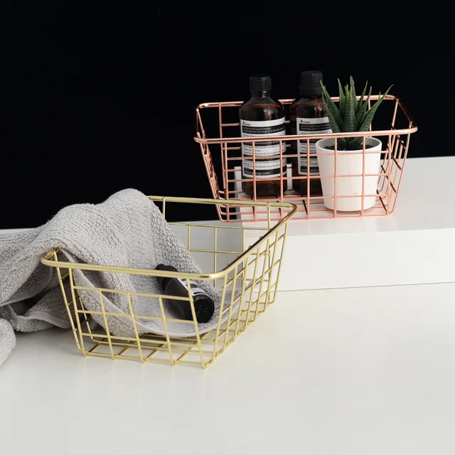 Fém Gyümölcs Tároló Kosár Arany Asztali Levélpapír Snack Szervező Rack Iroda Kellékek Íróasztal Dekoráció - Image 3