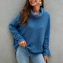 WHOSONG водолазка вязаный пуловер свитер для женщин рукав «летучая мышь» свободные Джемперы осень зима оверсайз Laies комбинезоны свитера