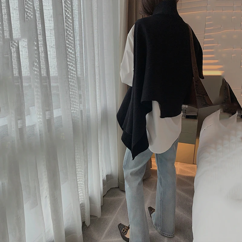[EAM] Irregular Big Size Knitting Sweater Loose