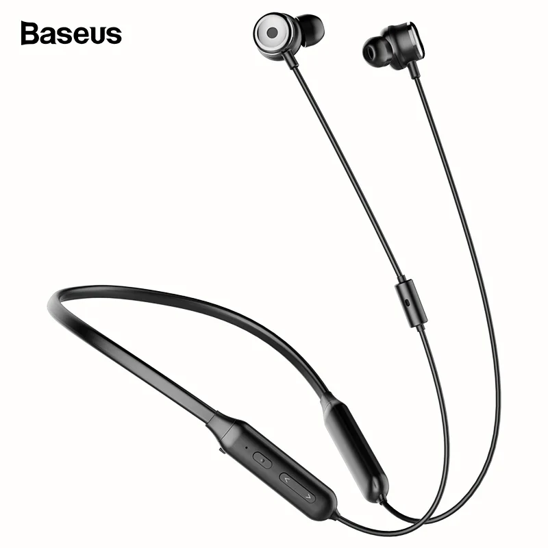 Black Baseus S15, активные шумоподавляющие bluetooth-наушники, гарнитура ANC, спортивные шейные Беспроводные наушники с микрофоном для iPhone, samsung - Цвет: Black