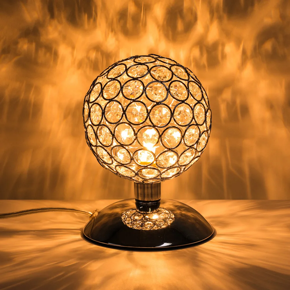 

Crystal G9 Bulb Ball Hotel Practical Modern Living Room Table Lamp Touch Sensor Art Dimmable Bedroom Bedside Decoration