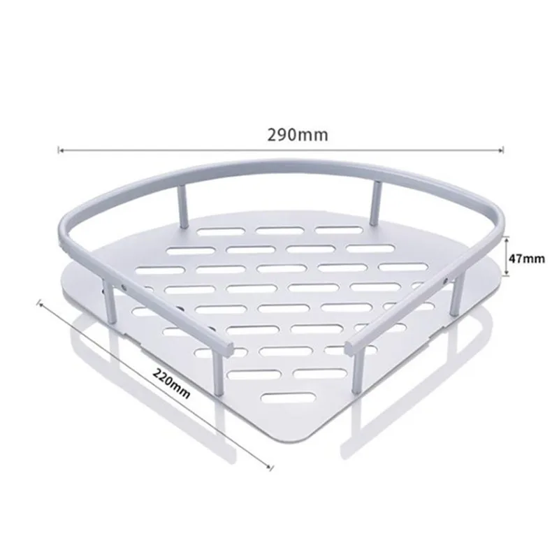Alumimum Tripod Single Layer Corner Shelf Bathroom Triangular Storage Rack Manufacturers Wholesale