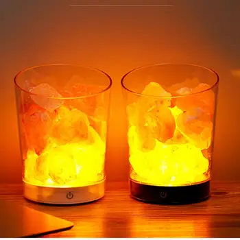 

Crystal Light natural himalayan salt lamp Colorful led night lamp Air Purifier Mood Creator Indoor table lamp bedroom lava lamp