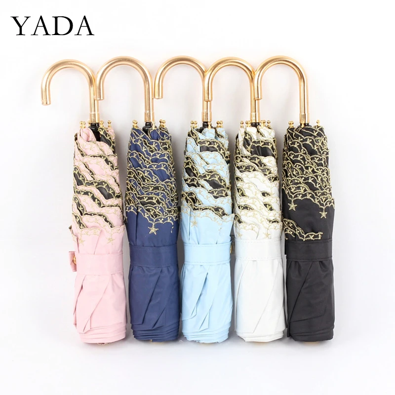 &quotYADA&quot Ins чистый Звездный хит! Кружевной J ручка 3-складной Зонт Для женщин УФ