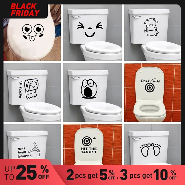 2 Pcs Smiley Stickers Pour Toilette, Diy Sticker Mural DrôLe Pour