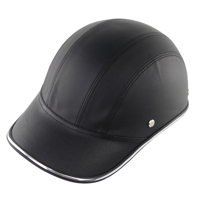 Мотоциклетный шлем PU casco кожаный kask мотоцикл с открытой половиной лица шлемы Велосипедный скутер шлем бейсбольная кепка защитный шлем