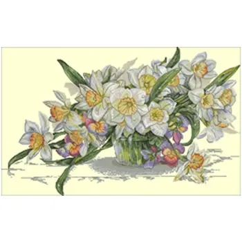 

Daffodils in a glass bottle patterns Counted Cross Stitch 11CT 14CT DIY Cross Stitch Kits Embroidery Needlework Sets home decor