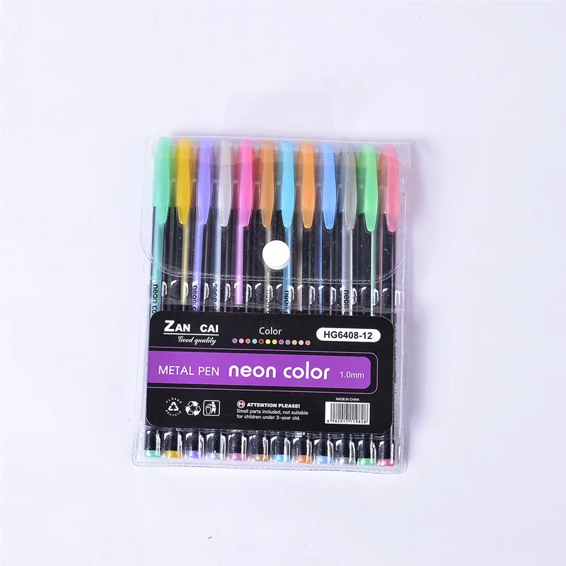 10pcs Highlight colors gel pen set 9 different Glitter color pens for  scrapbooking black album writing Stationery School A6566 - AliExpress