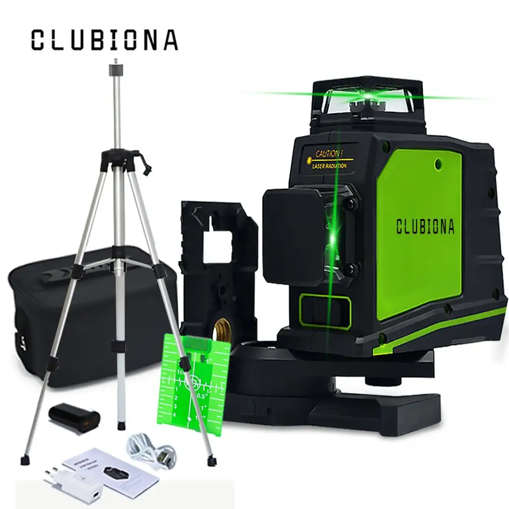 Prezzo Clubiona CE diplomato 3D di Auto Livellamento Livello Laser con 360 gradi di Marca Tedesca Diodo Laser Super Potente Laser verde linea