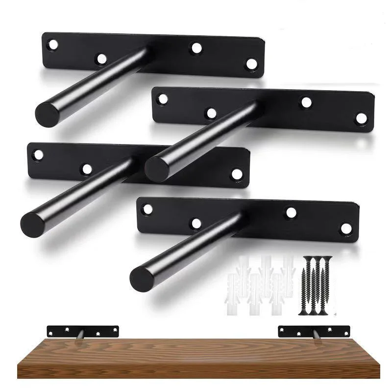 

2PCS15/20cm Black Furniture Table Floating Hidden Shelf Bracket Wall Mounting Invisible Nail Fixed Table Hidden Shelf Bracket