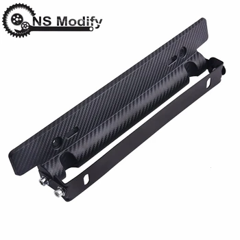

NS Modify Universal Carbon Fiber Car Number License Plate Frame Bracket Holder Adjustable Auto Front Mount Bumper Brackets
