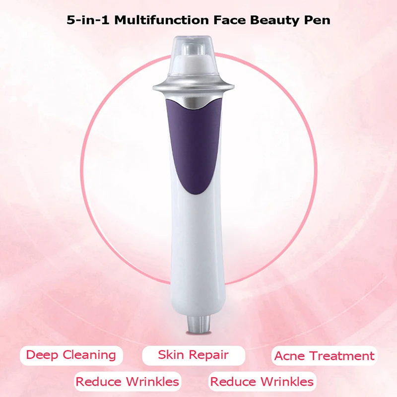 5 In 1 Radiofrequency Facial Wrinkle Remover Beauty Instrument Microcurrents For Face Repair Skin Household Pore Cleaner Tool