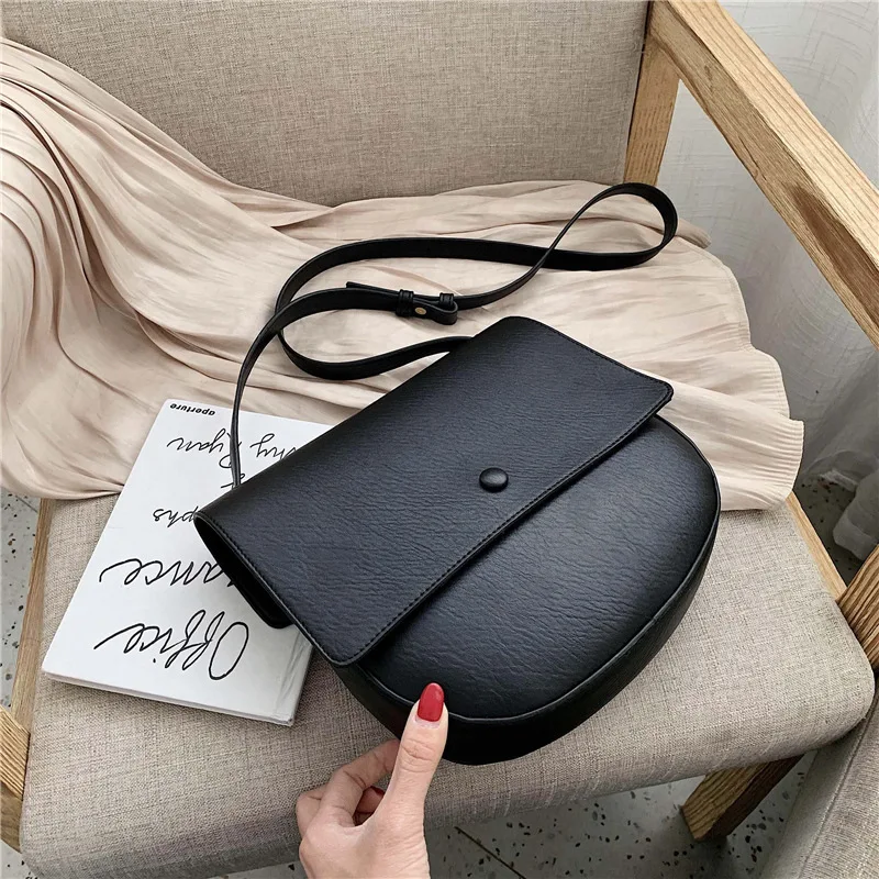 

Winter CHIC Casual Simple Bag Women's 2020 New Style Korean-style Fashion Textured Versatile Shoulder Saddle Bag
