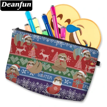

Deanfun Cosmetic Bag For Women Colorful Cute Christmas Sloth Printed Makeup Bag For Women Elegant Organized Bag D52535
