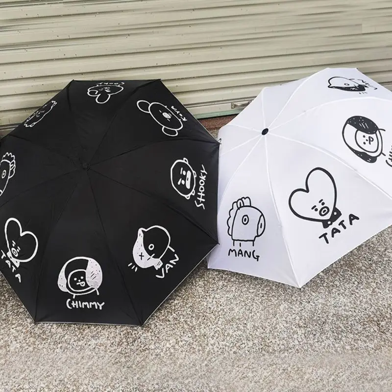 Горячая Распродажа, модный зонтик Kpop, звезда в том же стиле, Мультяшные милые подарки для фанатов, зонтики от солнца и дождя для Bangtan мальчиков LX9E