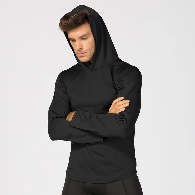 Spring Men Sportswear Sweatshirt Quickly Dry Elastic Long Sleeve Hoodie Sport Jerseys Casual Jogger Running Workout Gym Shirt