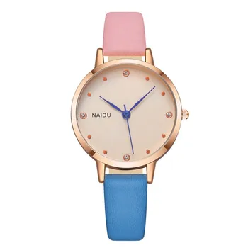 

Trendy Stitched Color Belt Watch Fashionable Temperament Wild Quartz Female Часы Женские Reloj Mujer
