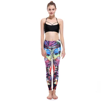 

Tropical Adventure Slim Hip Raising Exercise Ventilation Super Bomb Speed Dry Nine Points lady Pants leggings