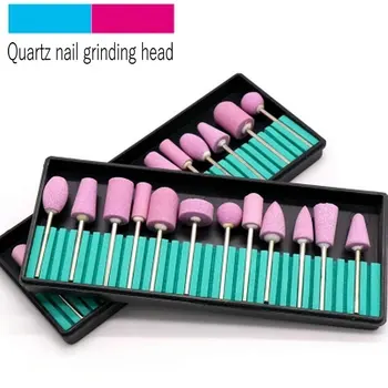 

Quartz Apparatus for Manicure 12pcs/set Electric Polishing Machine Replacement Grinding Head Set Pink Nail Art Milling Cutter