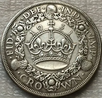 Британская монета 1930-1934 различная Дата 5 копия монет - Цвет: 1931