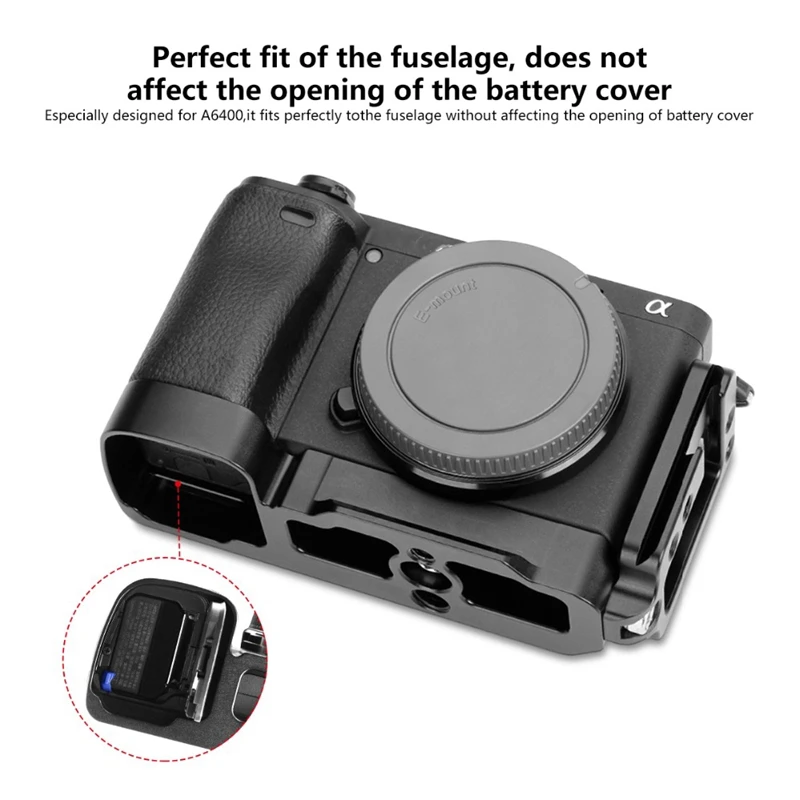 R006 для sony A6400 Vlog Quick Release L Plate вертикальный кронштейн держатель рукоятка, с холодным башмаком для микрофона штатив