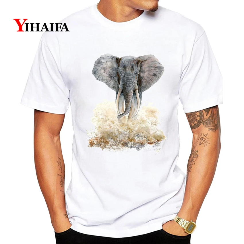 

Mens Mans T-Shirt roupas Print Nebula Elephant Graphic Animal Tees Casual Tee Shirts Harajuku Unisex White Tops