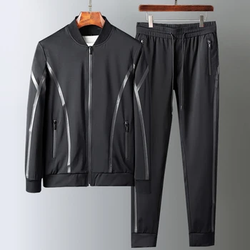 

New Sport Men Sets (sweatshirts+pants) Luxury Autumn Winter add velvet Man Sweatshirts Plus Size 5xl Elastic Waist Male Pants