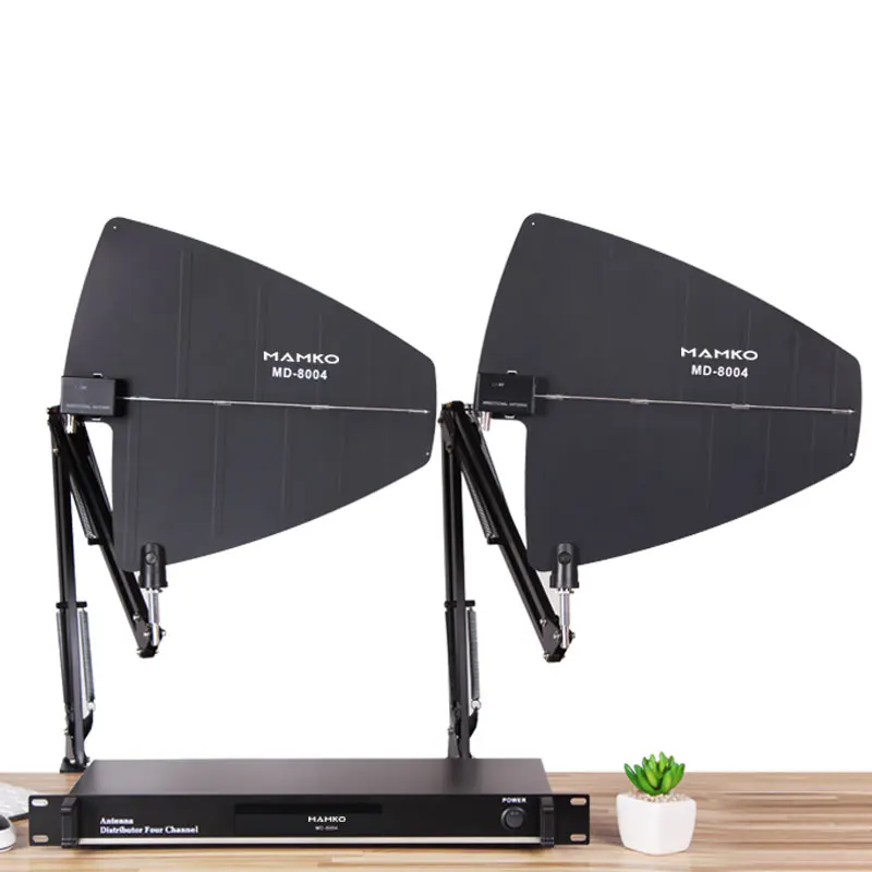MAMKO 4 канала Усилитель сигнала антенная система распределения антенный усилитель для UHF беспроводной микрофон MD-8004