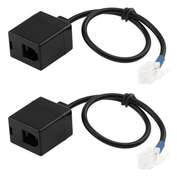

2PCS RJ9 Adapter Splitter Cable 4P4C Extension Cable From Plug To Socket for AVAYa Telephone Cable Sequence 0.25M