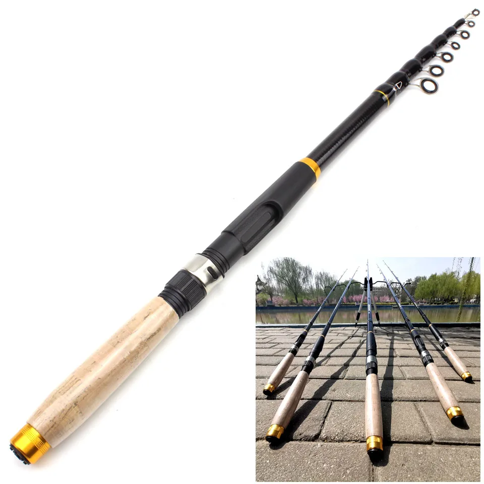 NEW 1.8m-3.0m Multifunction Spinning Rod carbon fishing fish pole telescopic  Travel fishing rod ultrashort Fishing Tackle