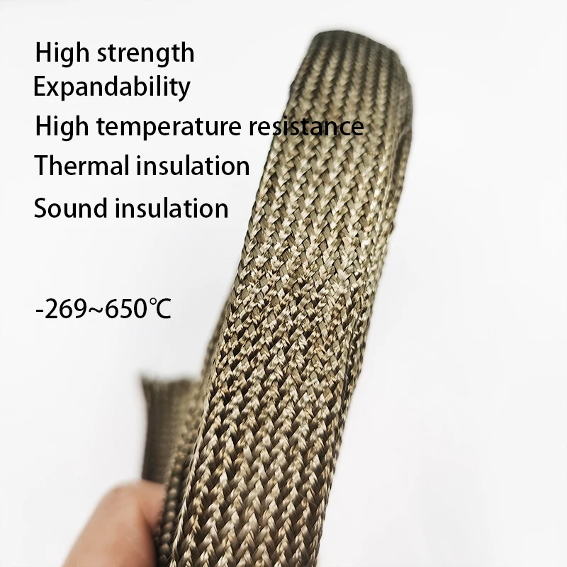 Free shipping 10M 10mm Basalt fiber cable sleeve braided Protecting cable sleeve Mineral fiber 650C