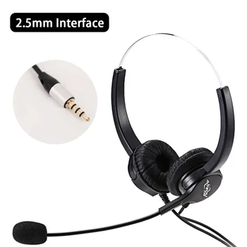 

Talking Business Wired Headset Call Center On Ear Adjustable Headband Durable Noise Cancelling Office With Microphone Portable